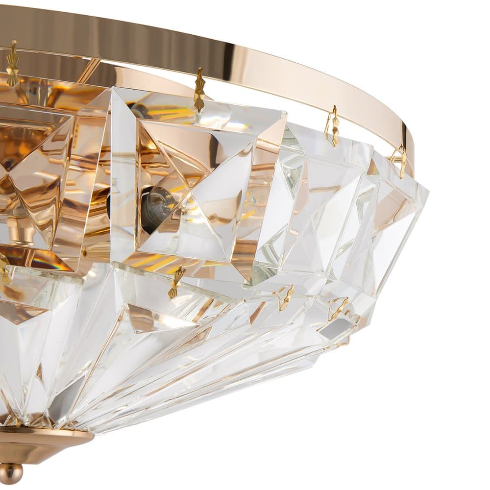 Plafoniera Contemporanea Facet Metallo Oro 6 Luci Diffusori Vetro in Plafoniere LuceArt - Montecorvino Pugliano, commercioVirtuoso.it
