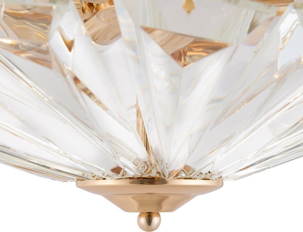 Plafoniera Contemporanea Facet Metallo Oro 6 Luci Diffusori Vetro in Plafoniere LuceArt - Montecorvino Pugliano, commercioVirtuoso.it