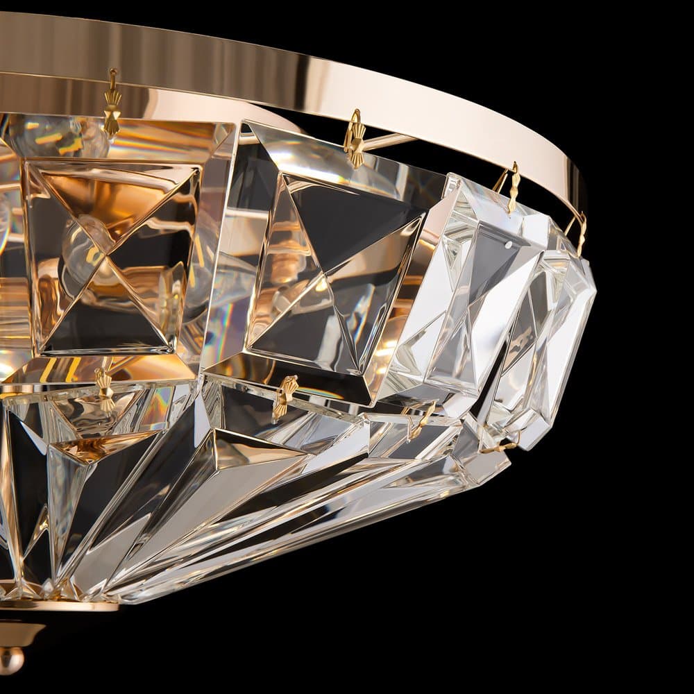 Plafoniera Contemporanea Facet Metallo Oro 6 Luci Diffusori Vetro in Plafoniere LuceArt - Montecorvino Pugliano, commercioVirtuoso.it