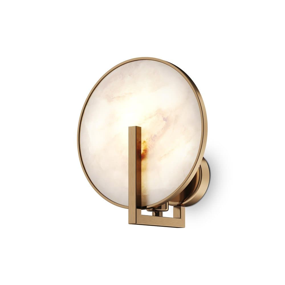 Applique Contemporanea Marmo Metallo Oro 1 Luce E Diffusore Bianco in Applique LuceArt - Montecorvino Pugliano, commercioVirtuoso.it