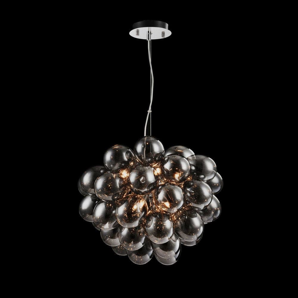 Lampadario Contemporaneo Baldo Metallo Nichel 8 Luci Diffusori Fume in Lampadari LuceArt - Montecorvino Pugliano, commercioVirtuoso.it