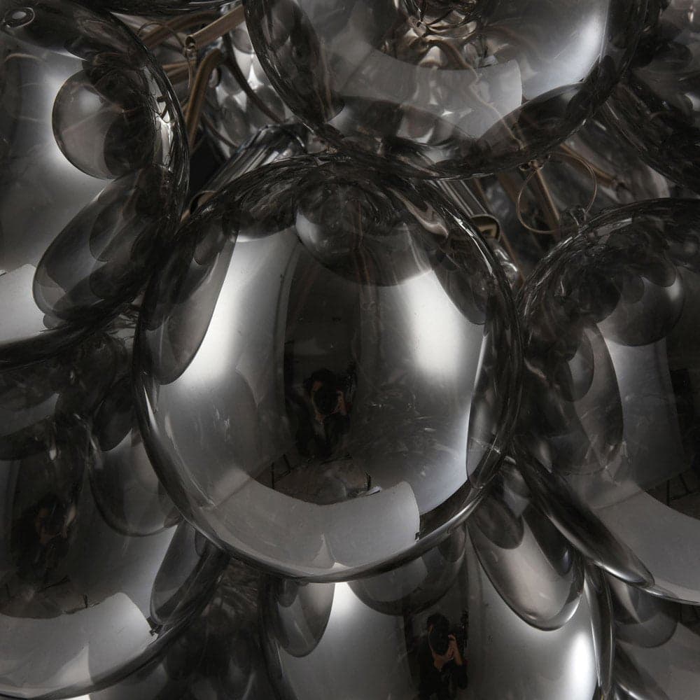 Lampadario Contemporaneo Baldo Metallo Nichel 8 Luci Diffusori Fume in Lampadari LuceArt - Montecorvino Pugliano, commercioVirtuoso.it