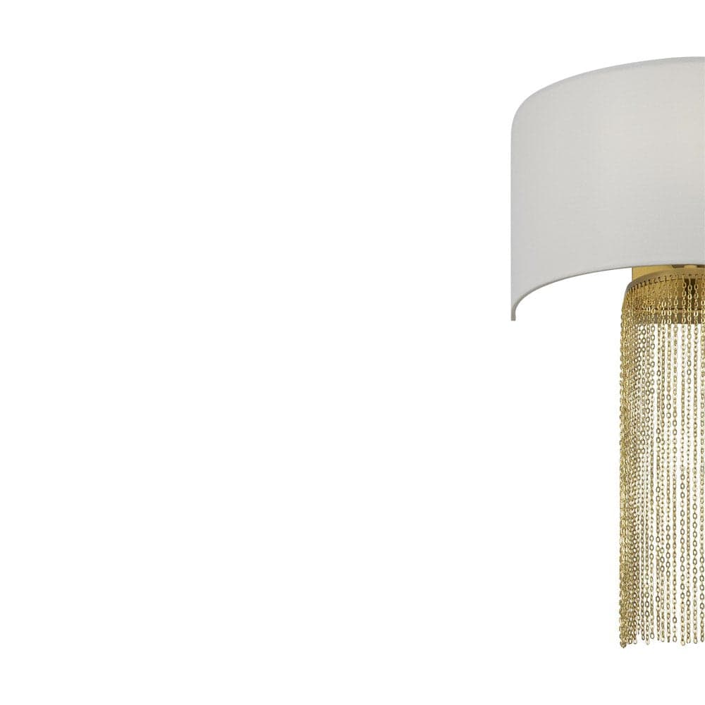 Applique Contemporanea Impressive Metallo Oro 1 Luce Diffusore Tessuto Bianco in Applique LuceArt - Montecorvino Pugliano, commercioVirtuoso.it