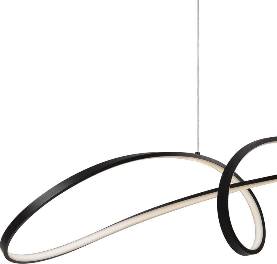 Lampadario A Sospensione Moderno Curve Alluminio Nero 1 Luce Led 42W in Lampade a sospensione LuceArt - Montecorvino Pugliano, commercioVirtuoso.it