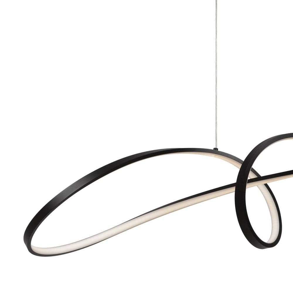 Lampadario A Sospensione Moderno Curve Alluminio Nero 1 Luce Led 42W in Lampade a sospensione LuceArt - Montecorvino Pugliano, commercioVirtuoso.it