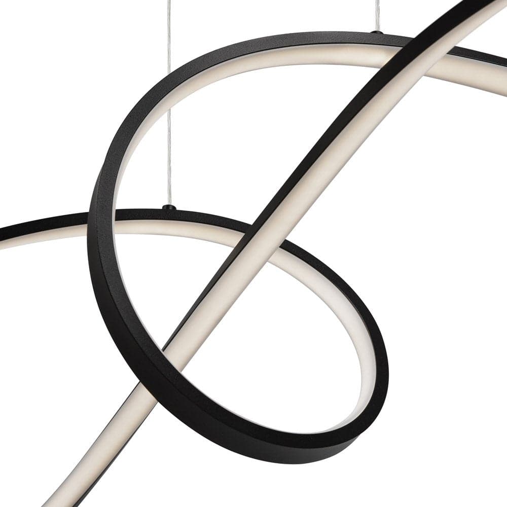 Lampadario A Sospensione Moderno Curve Alluminio Nero 1 Luce Led 42W in Lampade a sospensione LuceArt - Montecorvino Pugliano, commercioVirtuoso.it