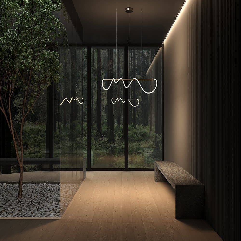 Lampadario A Sospensione Moderno Tau Alluminio Oro 1 Luce Led 30W in Lampade a sospensione LuceArt - Montecorvino Pugliano, commercioVirtuoso.it