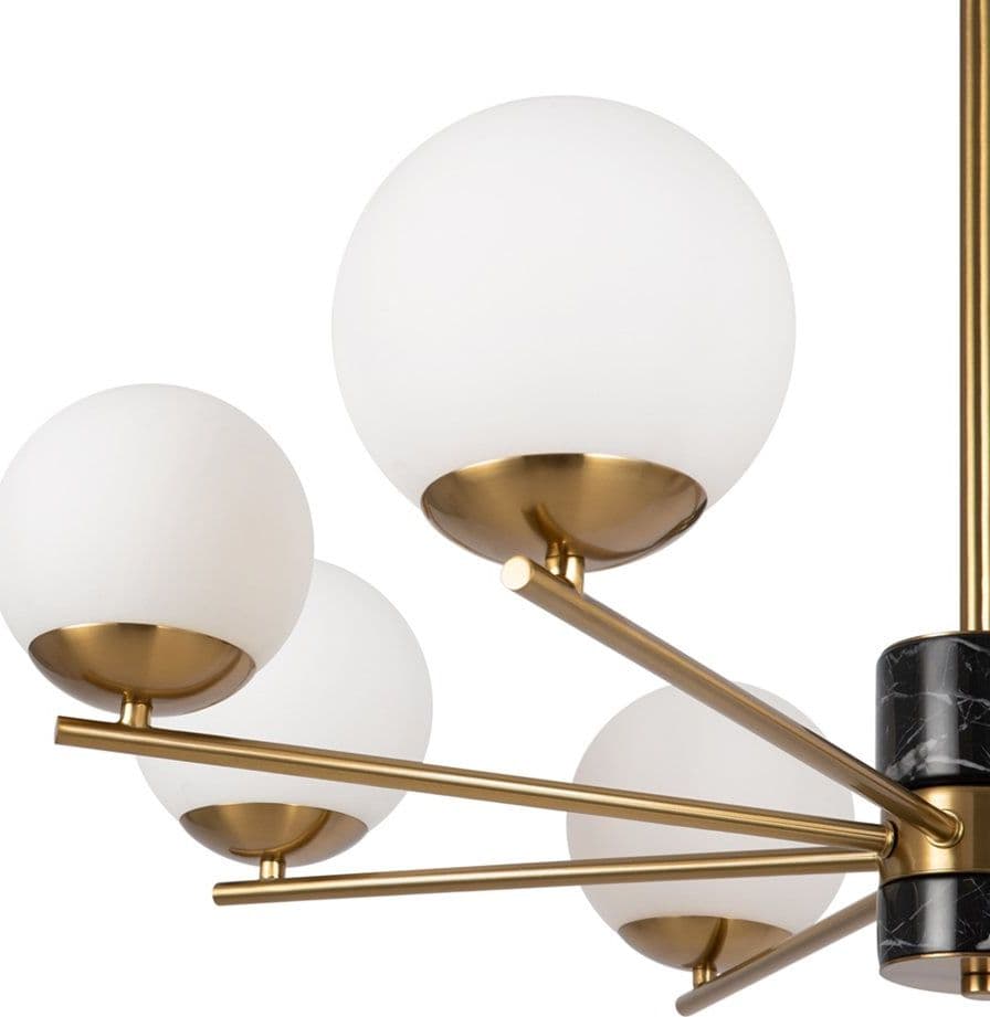 Lampadario A Sospensione Moderno Marble Metallo Ottone Vetro 8 Luci E27 60W in Lampade a sospensione LuceArt - Montecorvino Pugliano, commercioVirtuoso.it