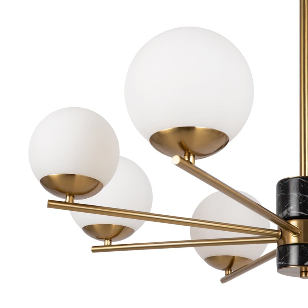 Lampadario A Sospensione Moderno Marble Metallo Ottone Vetro 8 Luci E27 60W in Lampade a sospensione LuceArt - Montecorvino Pugliano, commercioVirtuoso.it