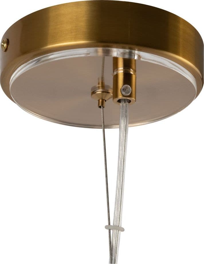 Lampadario Contemporaneo Arco Metallo Ottone 3 Luci Diffusori In Vetro in Lampade a sospensione LuceArt - Montecorvino Pugliano, commercioVirtuoso.it