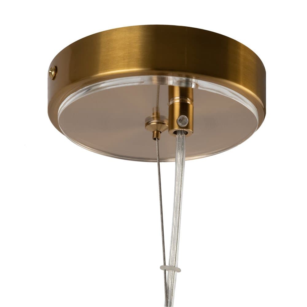 Lampadario Contemporaneo Arco Metallo Ottone 3 Luci Diffusori In Vetro in Lampade a sospensione LuceArt - Montecorvino Pugliano, commercioVirtuoso.it