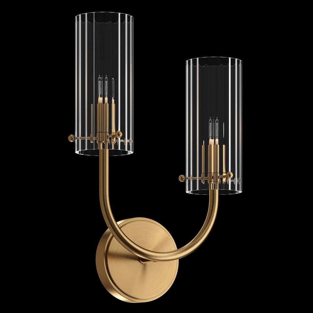 Applique Contemporanea Arco Metallo Ottone 1 Luce Diffusore In Vetro in Applique LuceArt - Montecorvino Pugliano, commercioVirtuoso.it