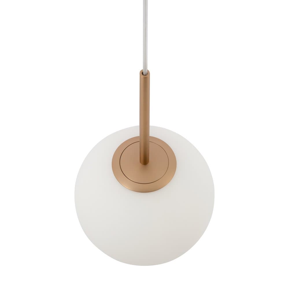 Lampadario Minimal Basic Form Grande In Metallo Oro 1 Luce E Diffusore Bianco in Lampadari LuceArt - Montecorvino Pugliano, commercioVirtuoso.it