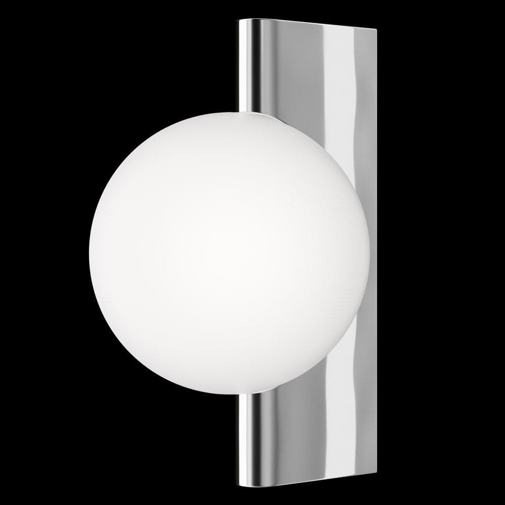 Applique Contemporanea Avant-Garde In Metallo Cromo 1 Luce Con Diffusore Bianco in Applique LuceArt - Montecorvino Pugliano, commercioVirtuoso.it