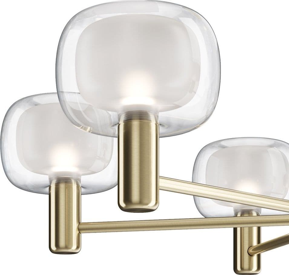 Lampadario Contemporaneo Vision Alluminio Oro 6 Luci Diffusori In Vetro Trasp in Lampadari LuceArt - Montecorvino Pugliano, commercioVirtuoso.it