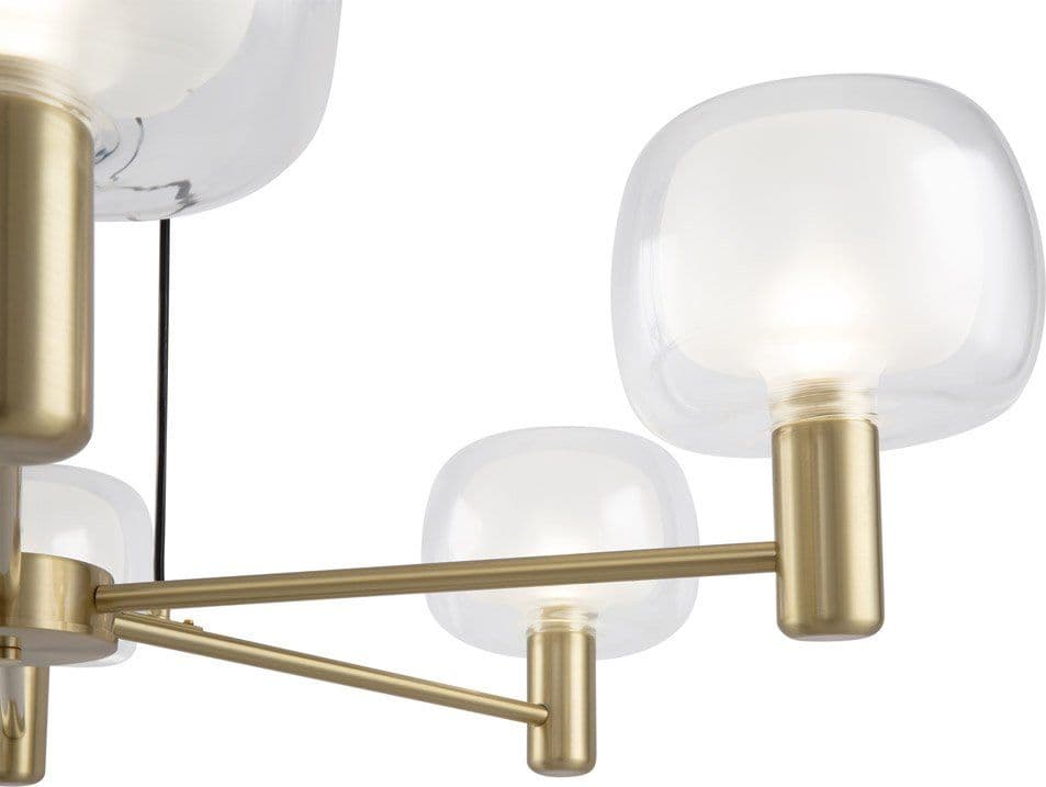 Lampadario Contemporaneo Vision Alluminio Oro 6 Luci Diffusori In Vetro Trasp in Lampadari LuceArt - Montecorvino Pugliano, commercioVirtuoso.it