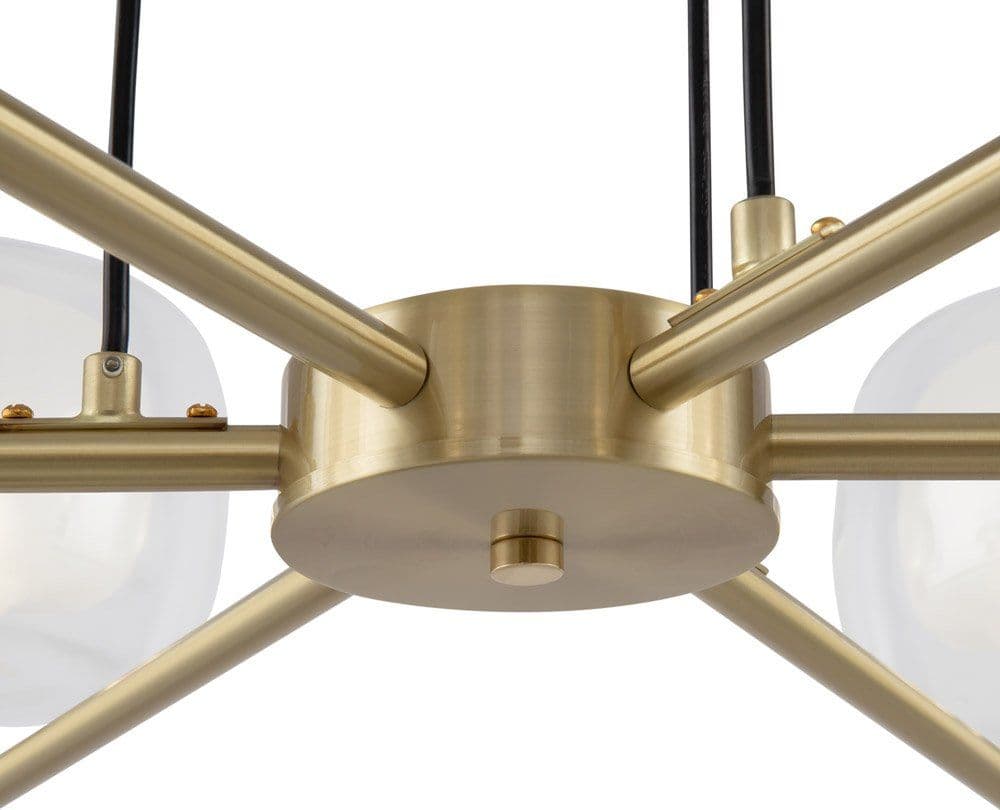 Lampadario Contemporaneo Vision Alluminio Oro 6 Luci Diffusori In Vetro Trasp in Lampadari LuceArt - Montecorvino Pugliano, commercioVirtuoso.it