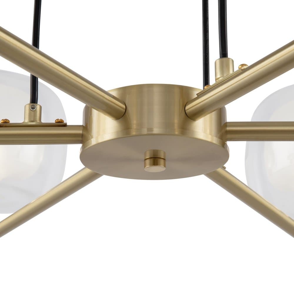 Lampadario Contemporaneo Vision Alluminio Oro 6 Luci Diffusori In Vetro Trasp in Lampadari LuceArt - Montecorvino Pugliano, commercioVirtuoso.it