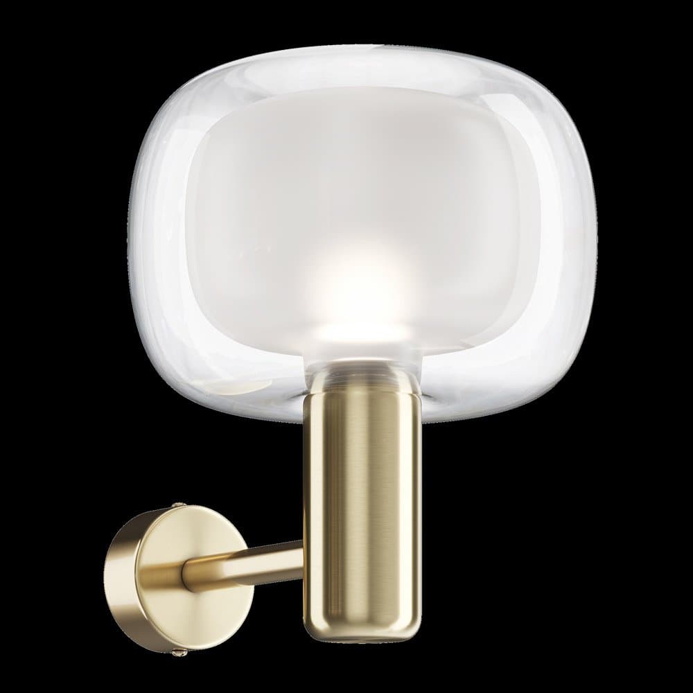Applique Contemporanea Vision Alluminio Oro 1 Luce Diffusore In Vetro Trasp in Applique LuceArt - Montecorvino Pugliano, commercioVirtuoso.it