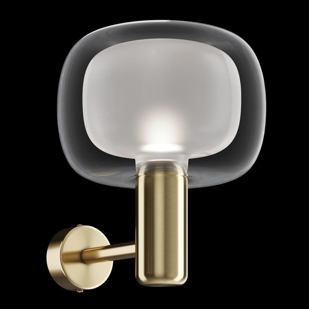 Applique Contemporanea Vision Alluminio Oro 1 Luce Diffusore In Vetro Trasp in Applique LuceArt - Montecorvino Pugliano, commercioVirtuoso.it