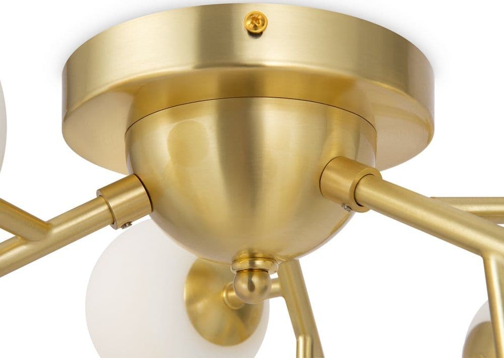 Plafoniera Contemporanea Dallas Metallo Oro 12 Luci Diffusori Cognac in Plafoniere LuceArt - Montecorvino Pugliano, commercioVirtuoso.it