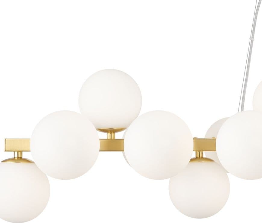 Lampadario Contemporaneo Dallas Metallo Oro E Bianco 25 Luci Diffusori Vetro in Lampadari LuceArt - Montecorvino Pugliano, commercioVirtuoso.it