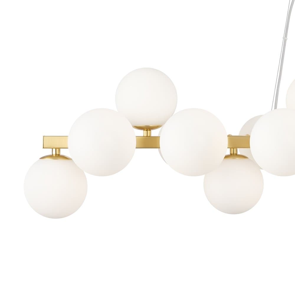 Lampadario Contemporaneo Dallas Metallo Oro E Bianco 25 Luci Diffusori Vetro in Lampadari LuceArt - Montecorvino Pugliano, commercioVirtuoso.it