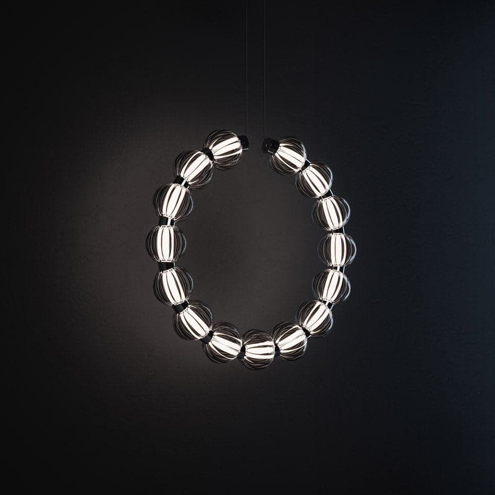 Lampadario Contemporaneo Amulet 23W Metallo E Vetro Cromo in Lampade a sospensione LuceArt - Montecorvino Pugliano, commercioVirtuoso.it
