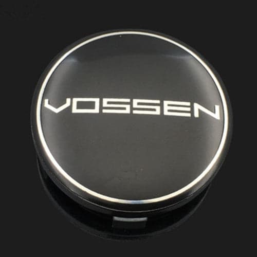 4 TAPPI COPRIMOZZO VOSSEN NERO COMPATIBILI MOZZO 68MM RUOTE CERCHI IN LEGA TUNING AUTO