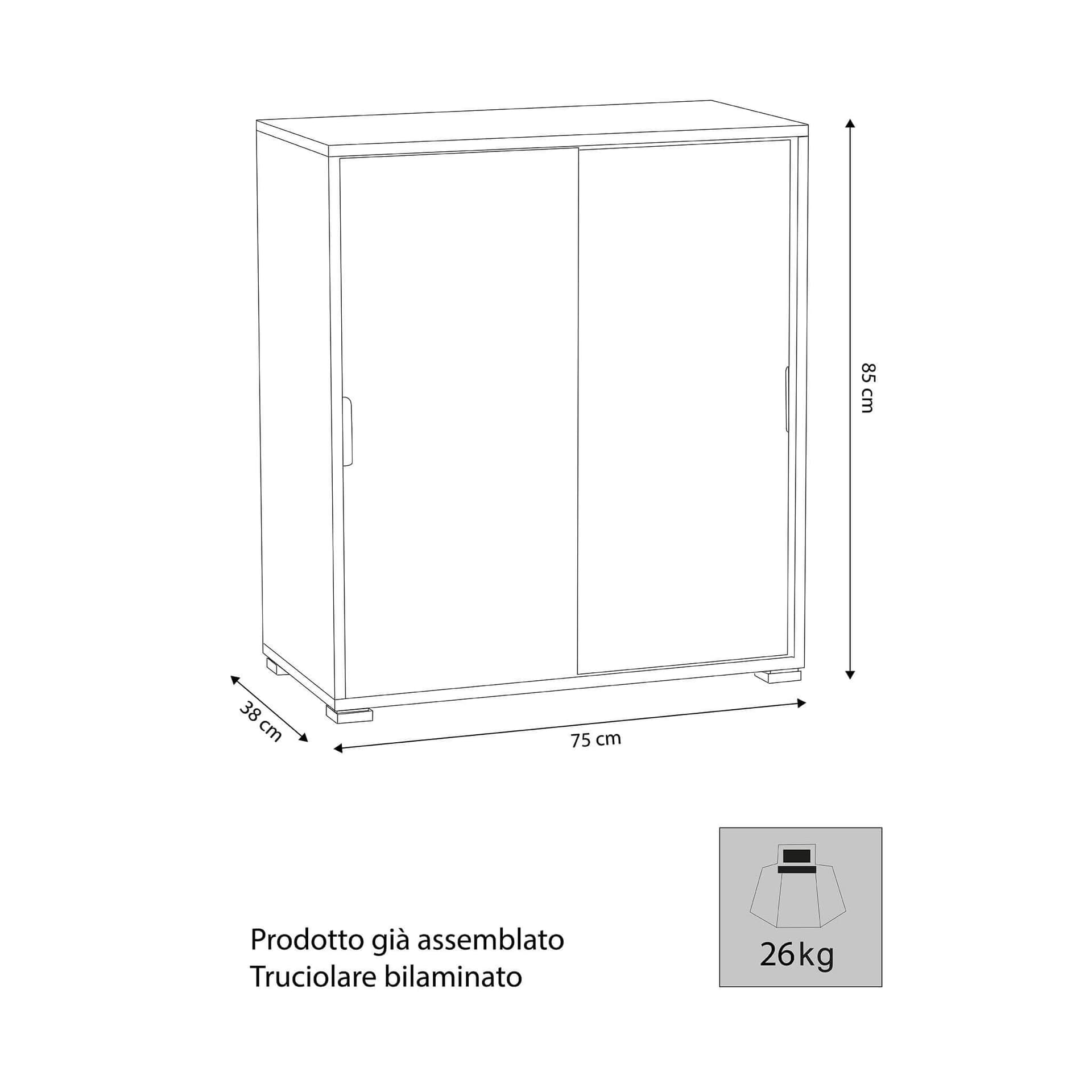 NIAO - armadietto con 2 ante Bianco in Comodini Milani Home - Dueville, commercioVirtuoso.it