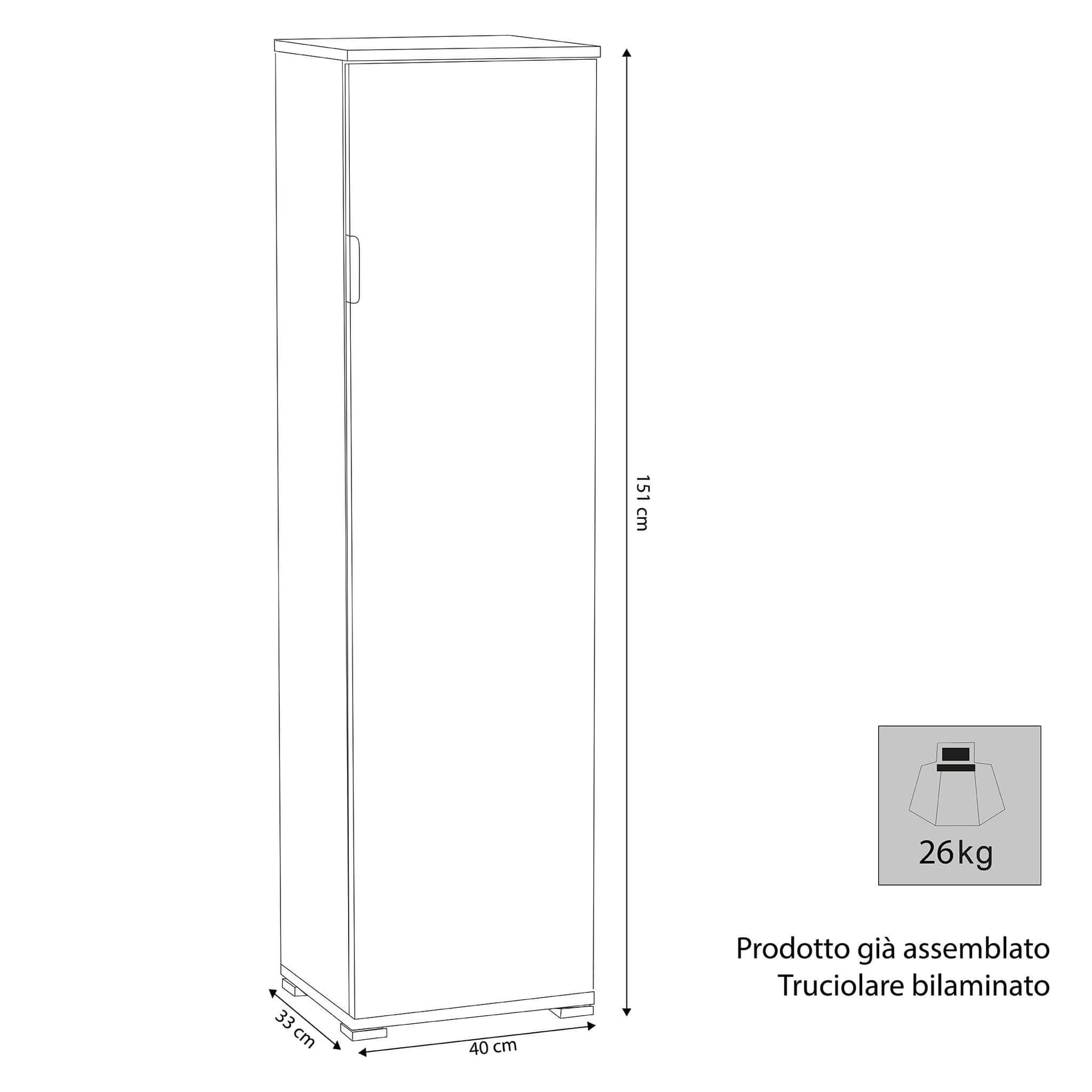NODE - armadietto un anta 4 ripiani Marrone chiaro in Comodini Milani Home - Dueville, commercioVirtuoso.it