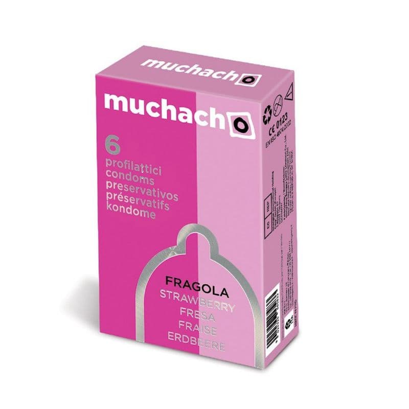 Preservativi Muchacho aromatizzati alla fragola colore rosa diametro comodo 54 mm x 20 pz con espositore in Preservativi maschili Kondorama - Martinsicuro, commercioVirtuoso.it