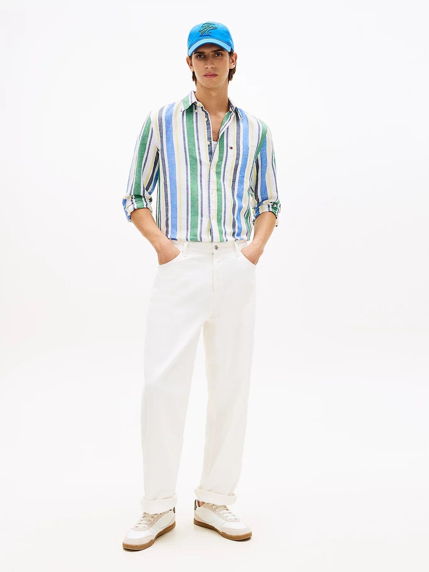 Camicia uomo Tommy Hilfiger in lino e cotone a righe – Regular fit MW0MW424540CD in Autocategorizzazione Broadway Red - Barletta, commercioVirtuoso.it