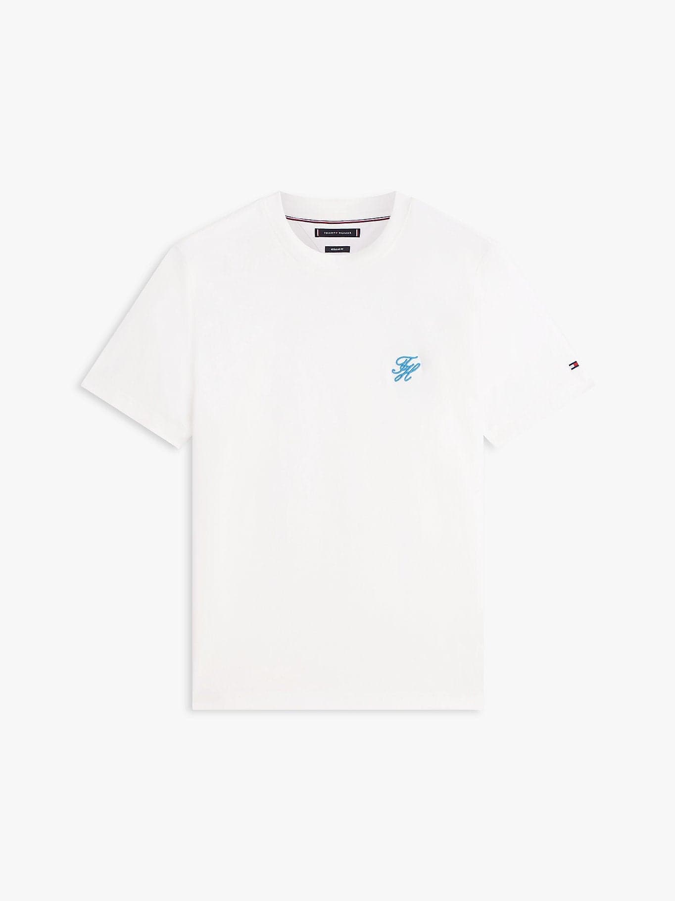 T-shirt uomo Tommy Hilfiger in cotone mercerizzato con logo ricamato bianca MW0MW43066YBL in Autocategorizzazione Broadway Red - Barletta, commercioVirtuoso.it