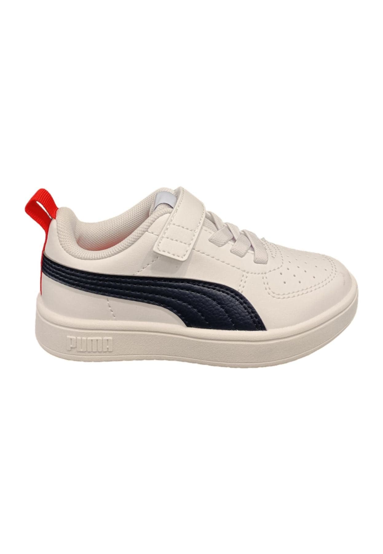 Scarpe sneakers Unisex bambini PUMA RICKIE bianco-rosa laccio elastico e velcro - 16