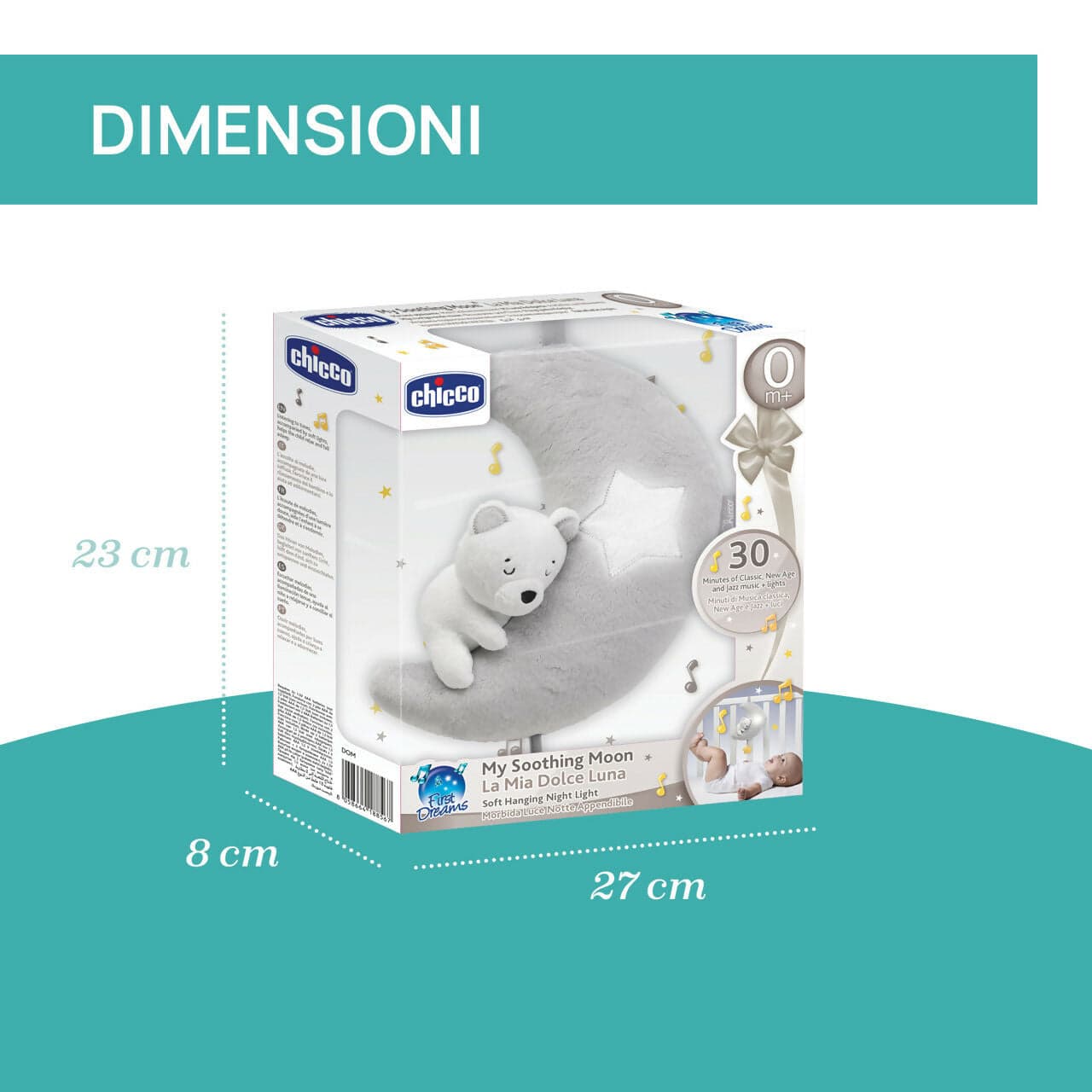 CHICCO La Mia Dolce Luna - gioco luminoso e sonoro - luci e suoni - 30 minuti di luci e melodie per rilassare il bambino - da 0 mesi in Giochi elettronici Sanitaria Gioia del Bimbo - Villa San Giovanni, commercioVirtuoso.it