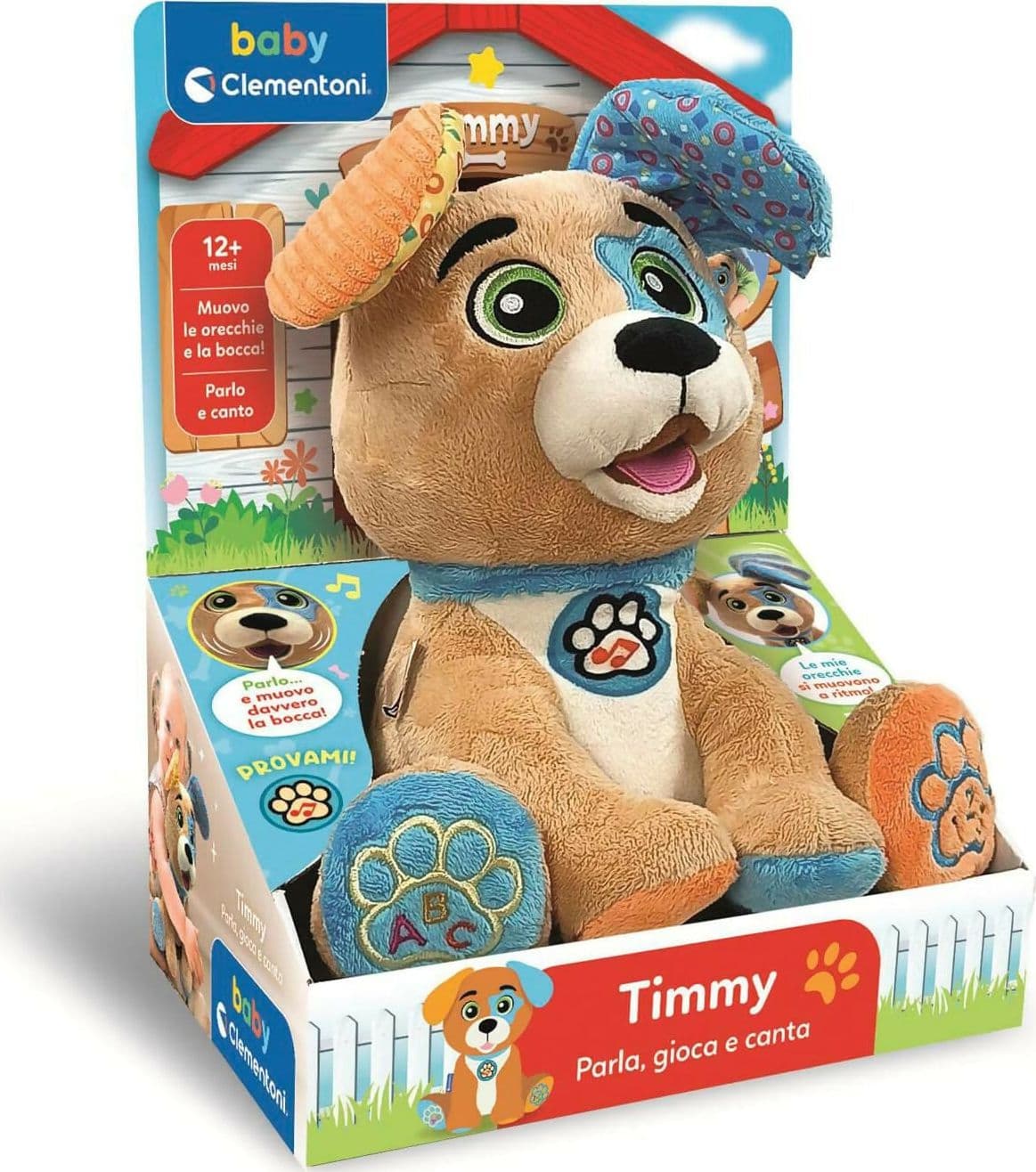 CLEMENTONI - Clementoni Baby - Timmy Parla Gioca Canta - Peluche Interattivo Parlante in Italiano per Bambini di 12+ Mesi, Stimola lo Sviluppo Sensoriale e Cognitivo, Lingua Italiana, 17583 in Giochi musicali Sanitaria Gioia del Bimbo - Villa San Giovanni, commercioVirtuoso.it