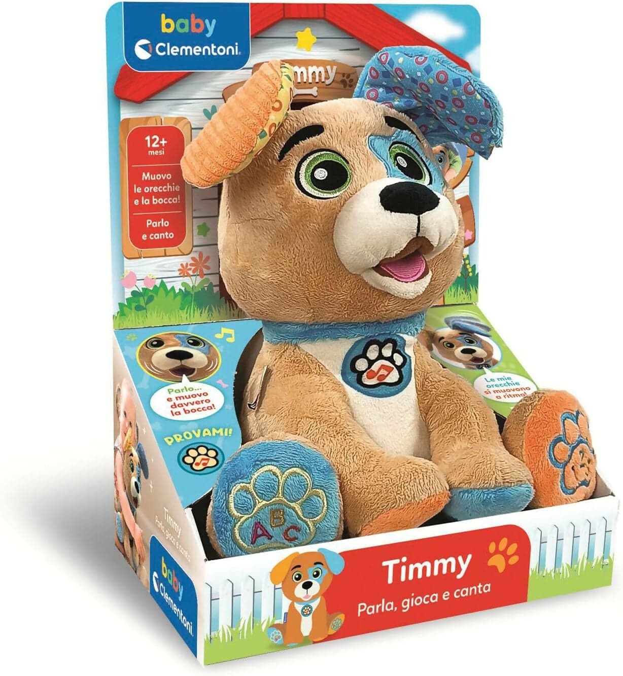 CLEMENTONI - Clementoni Baby - Timmy Parla Gioca Canta - Peluche Interattivo Parlante in Italiano per Bambini di 12+ Mesi, Stimola lo Sviluppo Sensoriale e Cognitivo, Lingua Italiana, 17583 in Giochi musicali Sanitaria Gioia del Bimbo - Villa San Giovanni, commercioVirtuoso.it