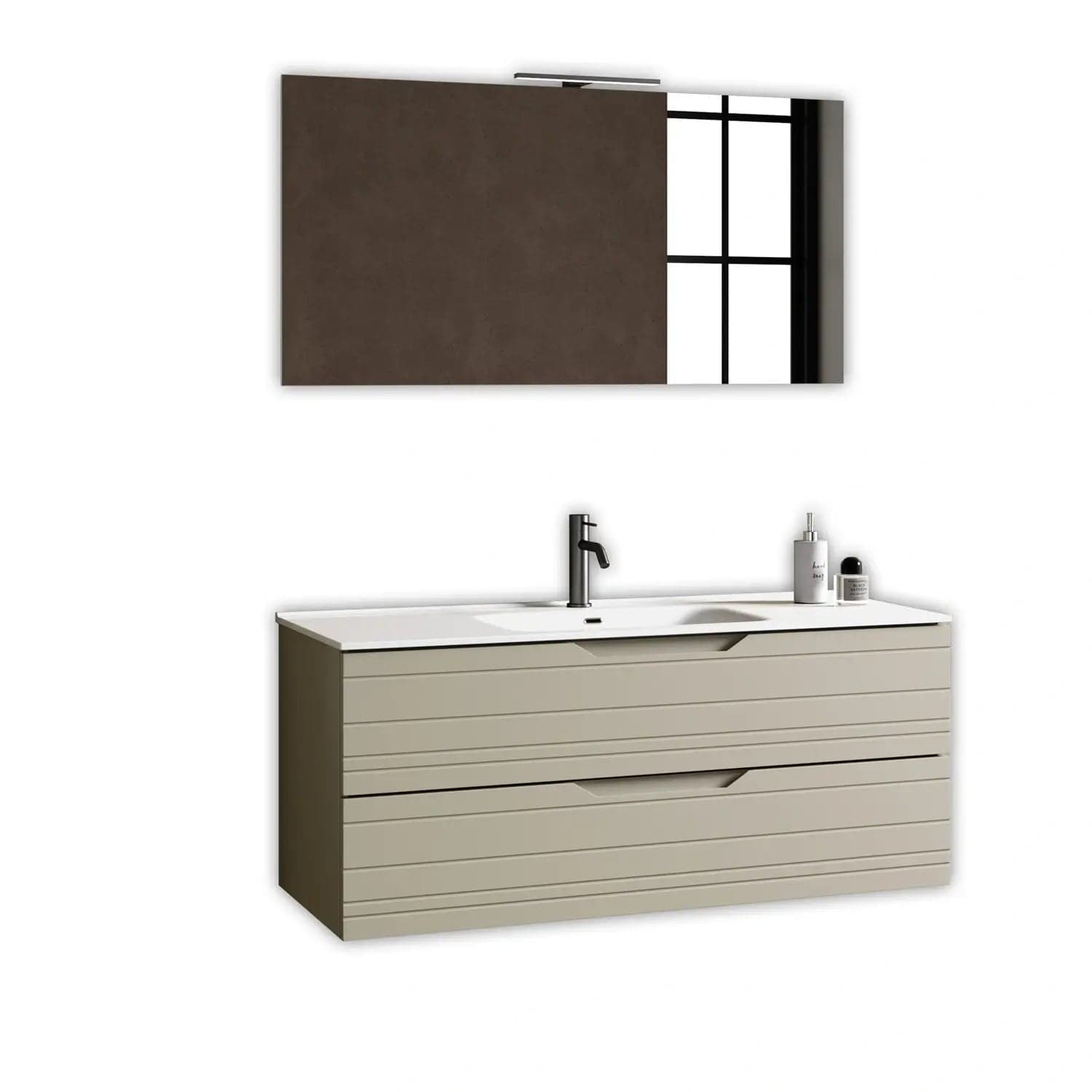 Composizione Bagno Sospesa 120cm - Solmira in Mobiletti con lavabo Shopbagno.it - Roma, commercioVirtuoso.it