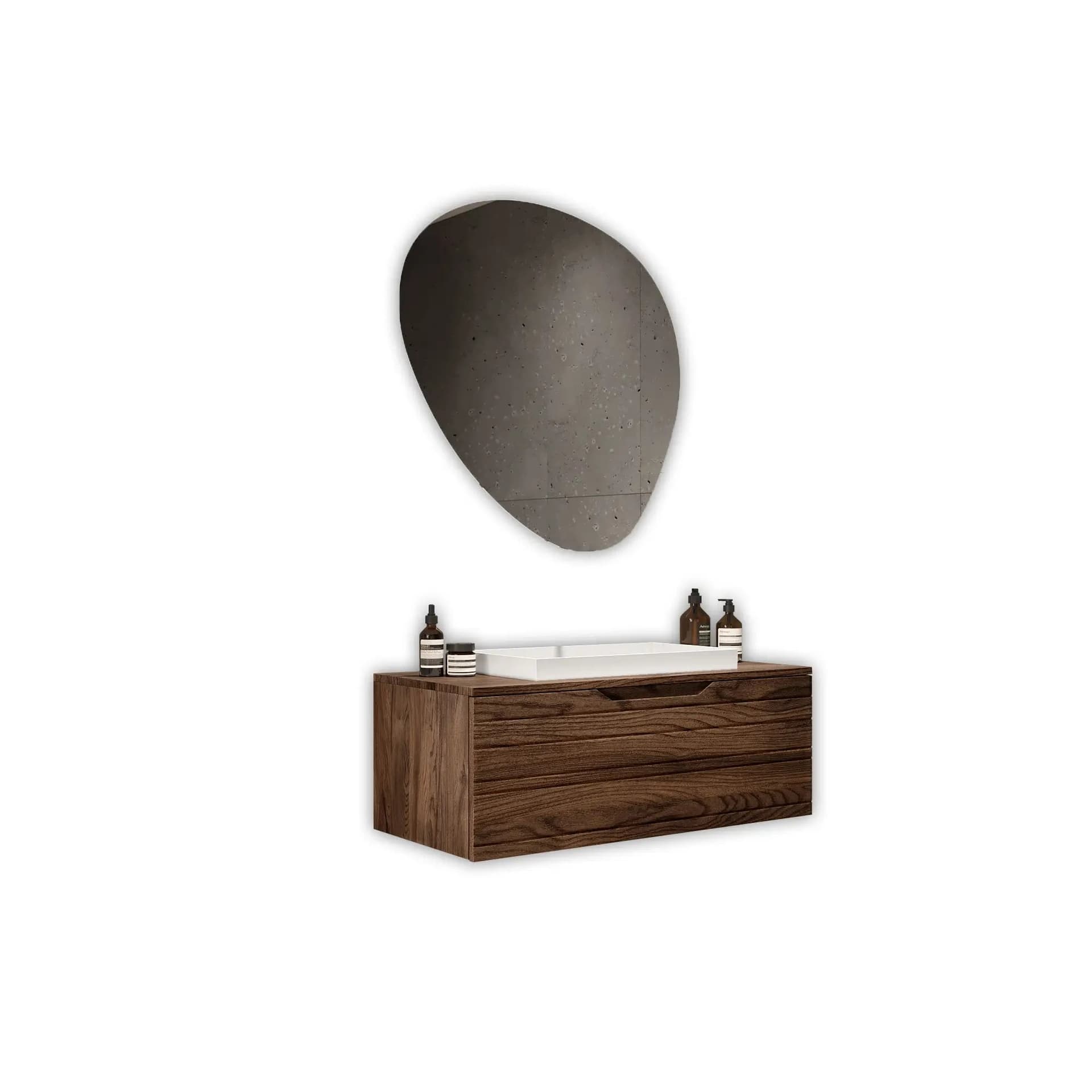 Composizione Bagno Sospesa 90cm Cassetto Singolo - Solmira in Mobiletti con lavabo Shopbagno.it - Roma, commercioVirtuoso.it
