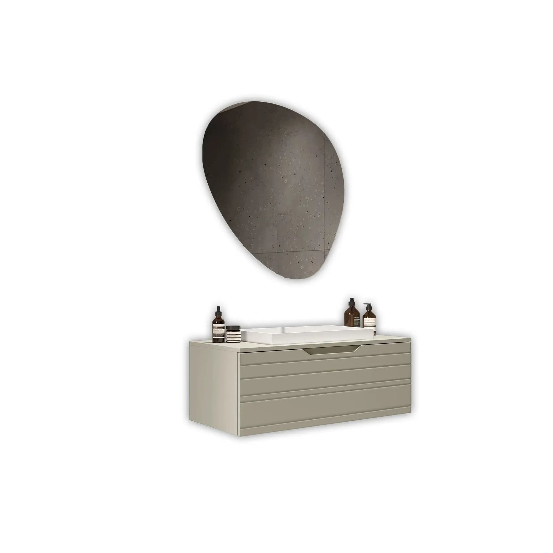 Composizione Bagno Sospesa 90cm Cassetto Singolo - Solmira in Mobiletti con lavabo Shopbagno.it - Roma, commercioVirtuoso.it