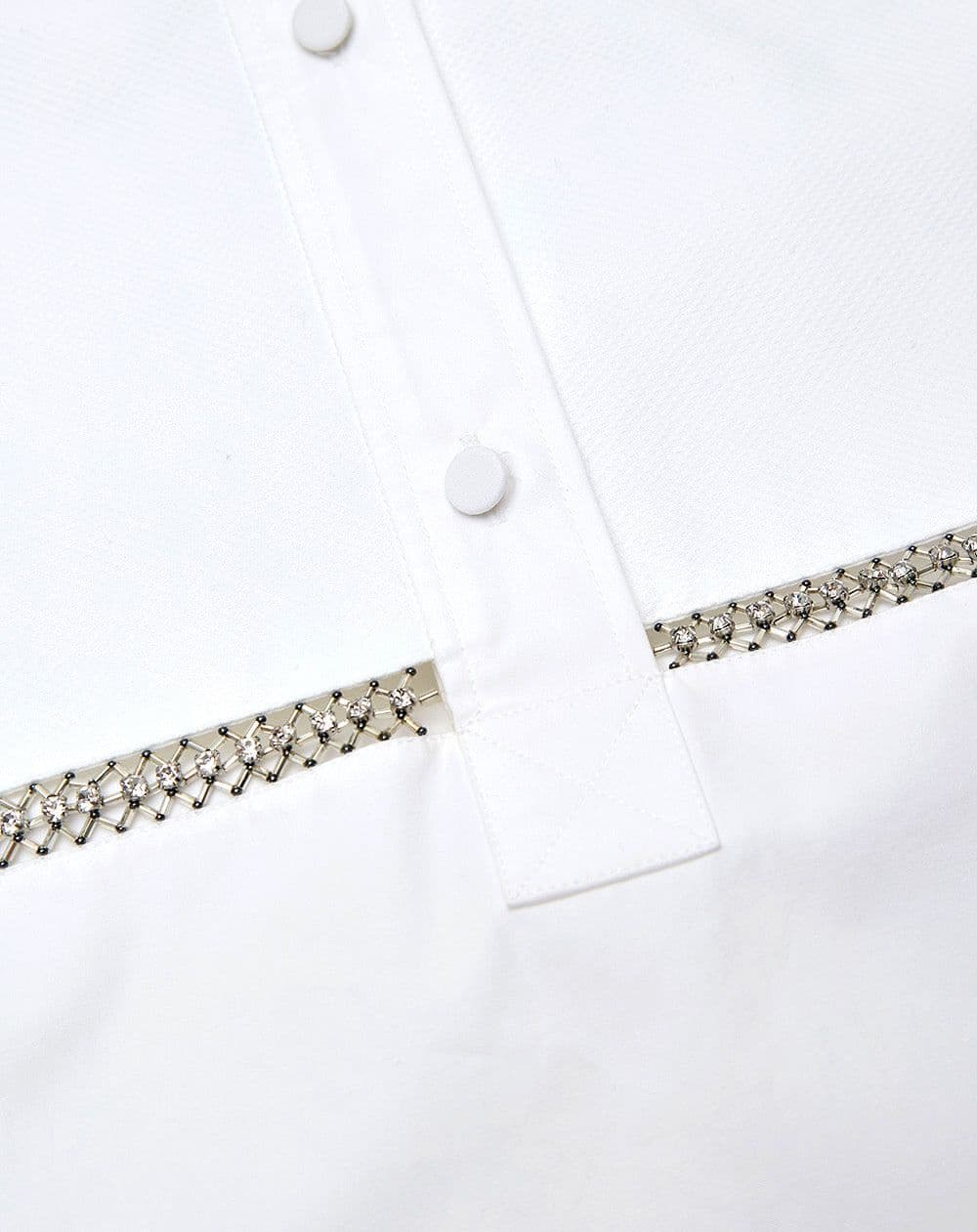 Gucci Blusa in Popeline di Cotone Bianco con Decorazioni in Cristalli da donna in Bluse e camicie Drestige - Casamassima, commercioVirtuoso.it