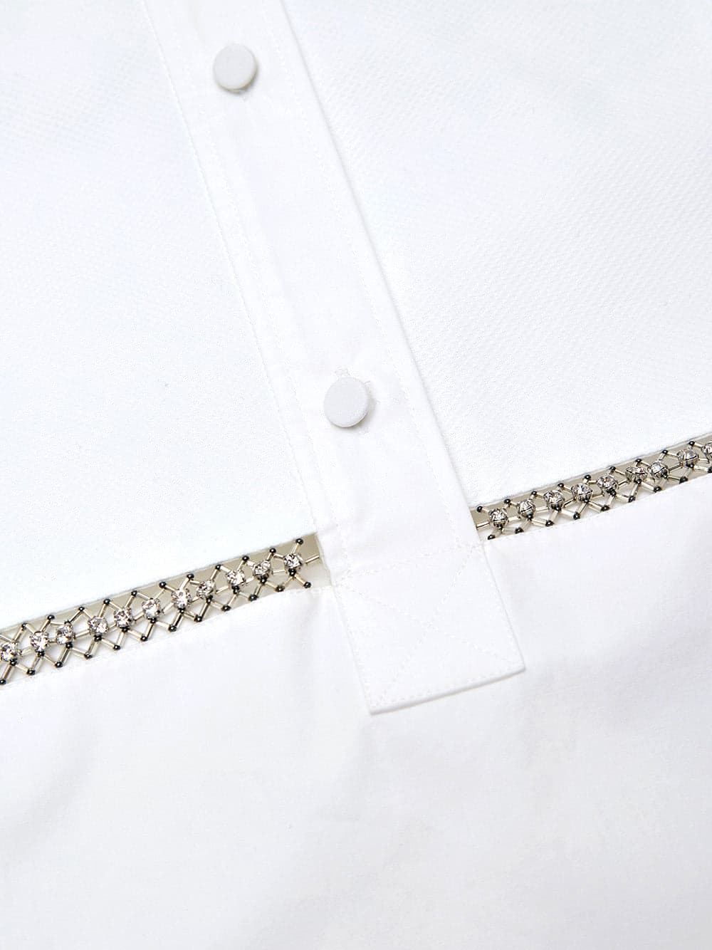 Gucci Blusa in Popeline di Cotone Bianco con Decorazioni in Cristalli da donna in Bluse e camicie Drestige - Casamassima, commercioVirtuoso.it