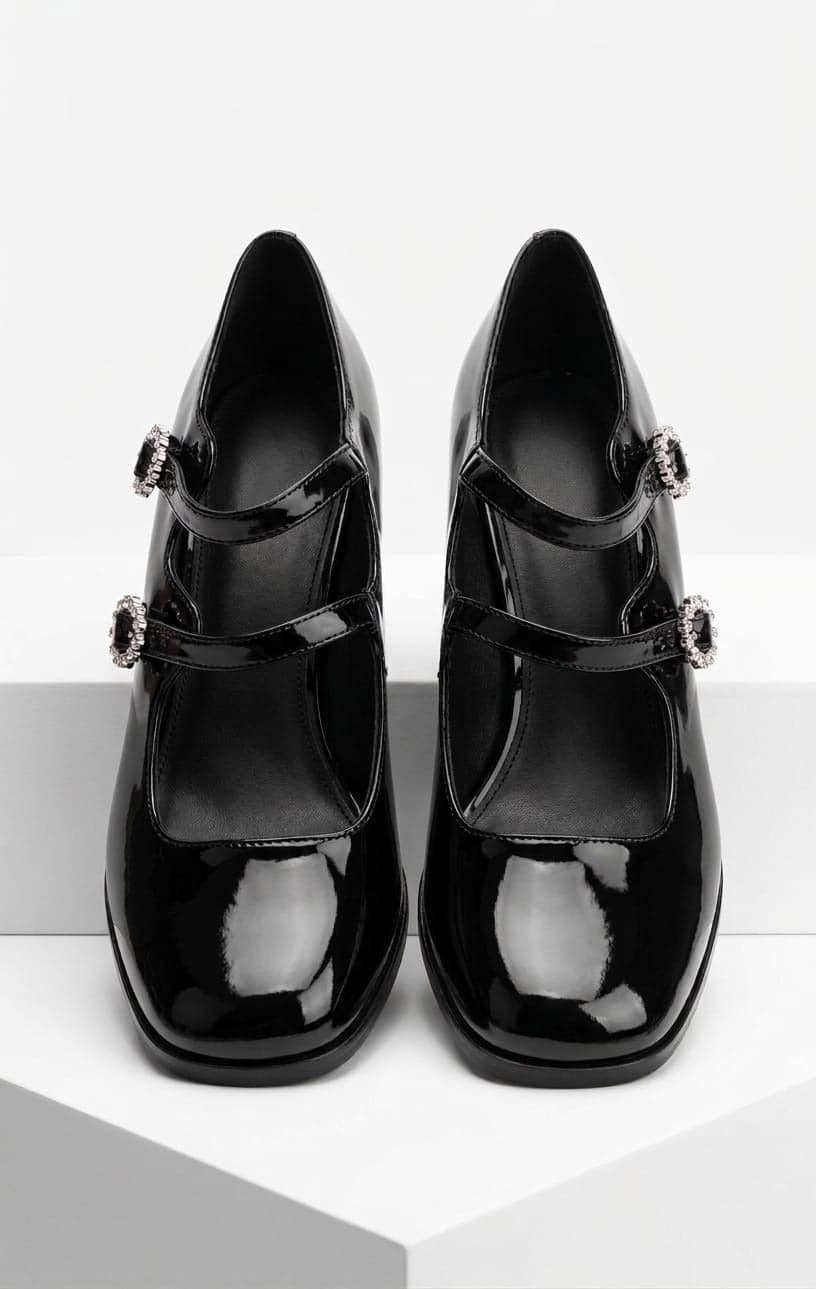 Mary Jane - Dècolletè con cinturini e fibbie con strass di Nadiam in Scarpe col tacco Affari di Famiglia - Sant’Angelo a Cupolo, commercioVirtuoso.it