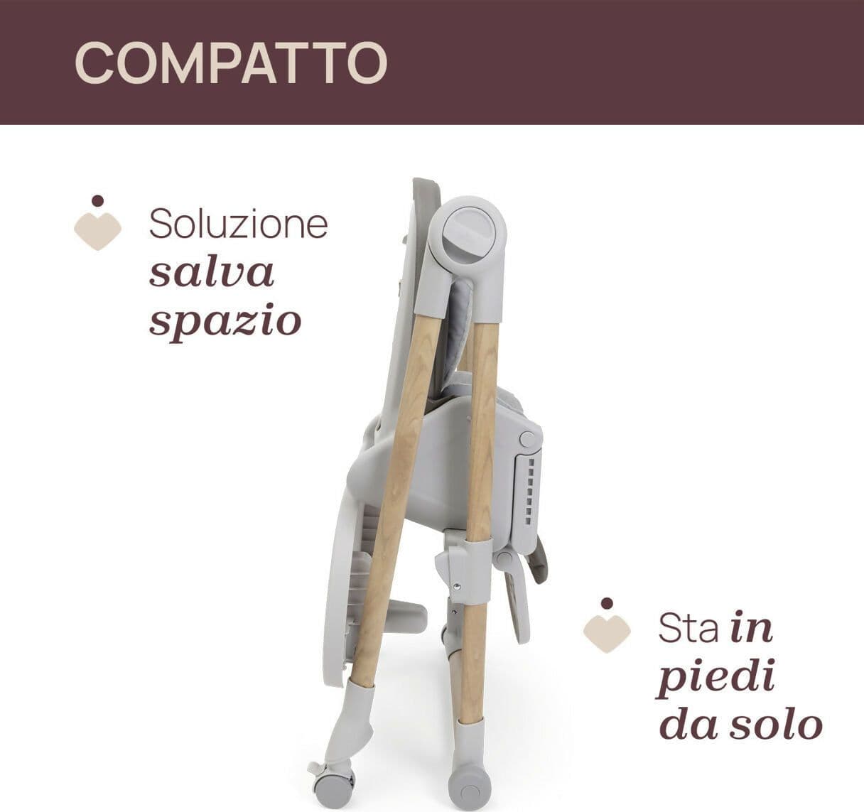 CHICCO Polly Armonia Seggiolone Evolutivo Pappa per Bambini da 0 Mesi a 40 kg, Seggiolone Reclinabile a Sdraietta con Altezza e Poggiapiedi Regolabili, 4 Ruote, Chiusura Compatta, grigio scuro, colore SCANDINAVIAN in Seggioloni Sanitaria Gioia del Bimbo - Villa San Giovanni, commercioVirtuoso.it