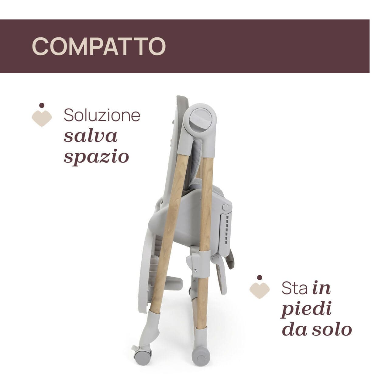 CHICCO Polly Armonia Seggiolone Evolutivo Pappa per Bambini da 0 Mesi a 40 kg, Seggiolone Reclinabile a Sdraietta con Altezza e Poggiapiedi Regolabili, 4 Ruote, Chiusura Compatta, grigio scuro, colore SCANDINAVIAN in Seggioloni Sanitaria Gioia del Bimbo - Villa San Giovanni, commercioVirtuoso.it