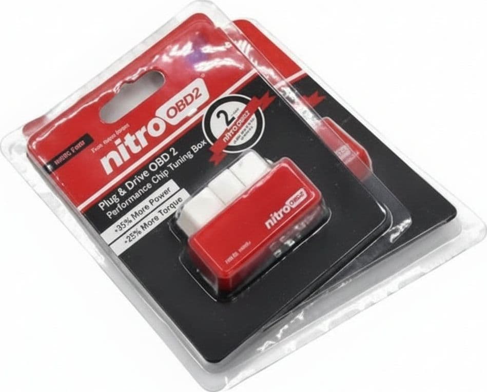 OBD2 NITRO MODULO AGGIUNTIVO ROSSO AUMENTO POTENZA OBDII CENTRALINA AUTO DISEL CAR TUNING
