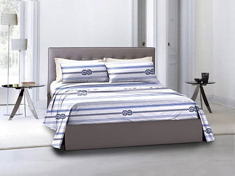 Completo letto lenzuola federe bifaccia double face stampa digitale in cotone made in italy  NODI / BIANCO in Set di lenzuola e federe Vanita di raso - Sesto San Giovanni, commercioVirtuoso.it