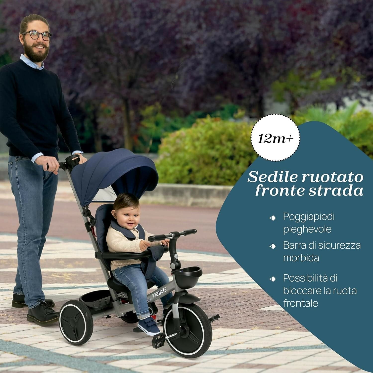 CHICCO Triciclo Evolutivo Bambini 4in1 segue la crescita del bambino - Telaio in Metallo - Ruote in Gomma EVA - Cintura a 4 Punti - Maniglione Telescopico e Cappottina Rimovibili - Passeggino con Seduta Reversibile - Cestino - colore BEIGE in Bici per bambini Sanitaria Gioia del Bimbo - Villa San Giovanni, commercioVirtuoso.it
