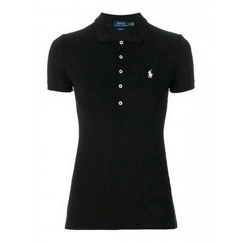 Ralph Lauren Polo Donna Mezze Maniche Slim- Fit Polo Scollo A V Piquet Pony Ricamato Maniche Corte Colletto Cinque Bottoni in Polo Euforia - Bronte, commercioVirtuoso.it